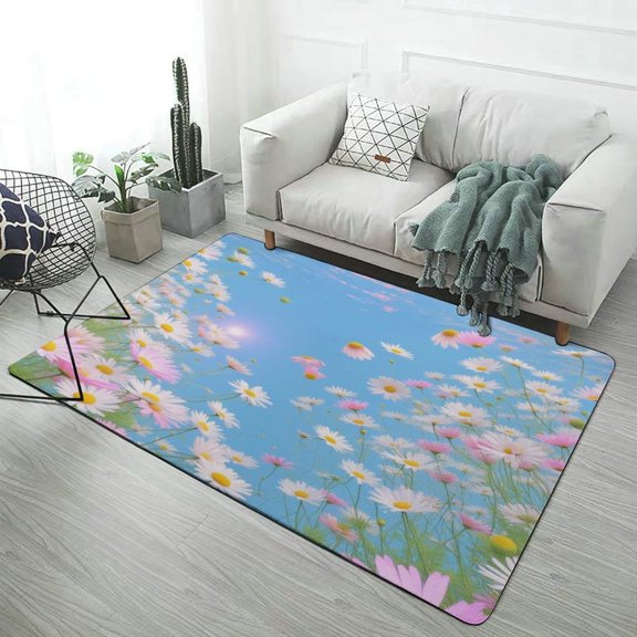 Chamomile Field Under Sunny Sky Home Decor Living Room Carpet Non-slip Hotel Lobby Floor Mat Kitchen Bedroom Entrance Doormat Mats