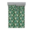 thumbnail image 1 of Chamomile Fitted Sheet & Pillow Sham Set, Meadow of Daisies Watercolor Art on Dark Charcoal Grey Backdrop, Decorative Printed 3 Piece Bedding Decor, Calking, Green Mustard and Dark Teal, by Ambesonne, 1 of 2