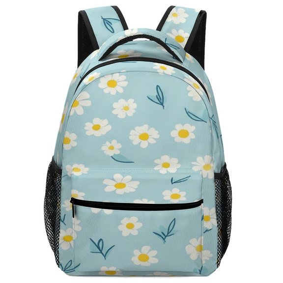 Chamomile Floral Pattern Backpack for Teenage Business Daypack College Canvas Bags Durable