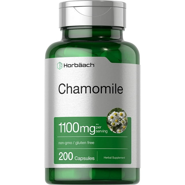 Chamomile Flower 1100mg 200 Capsules by Horbaach