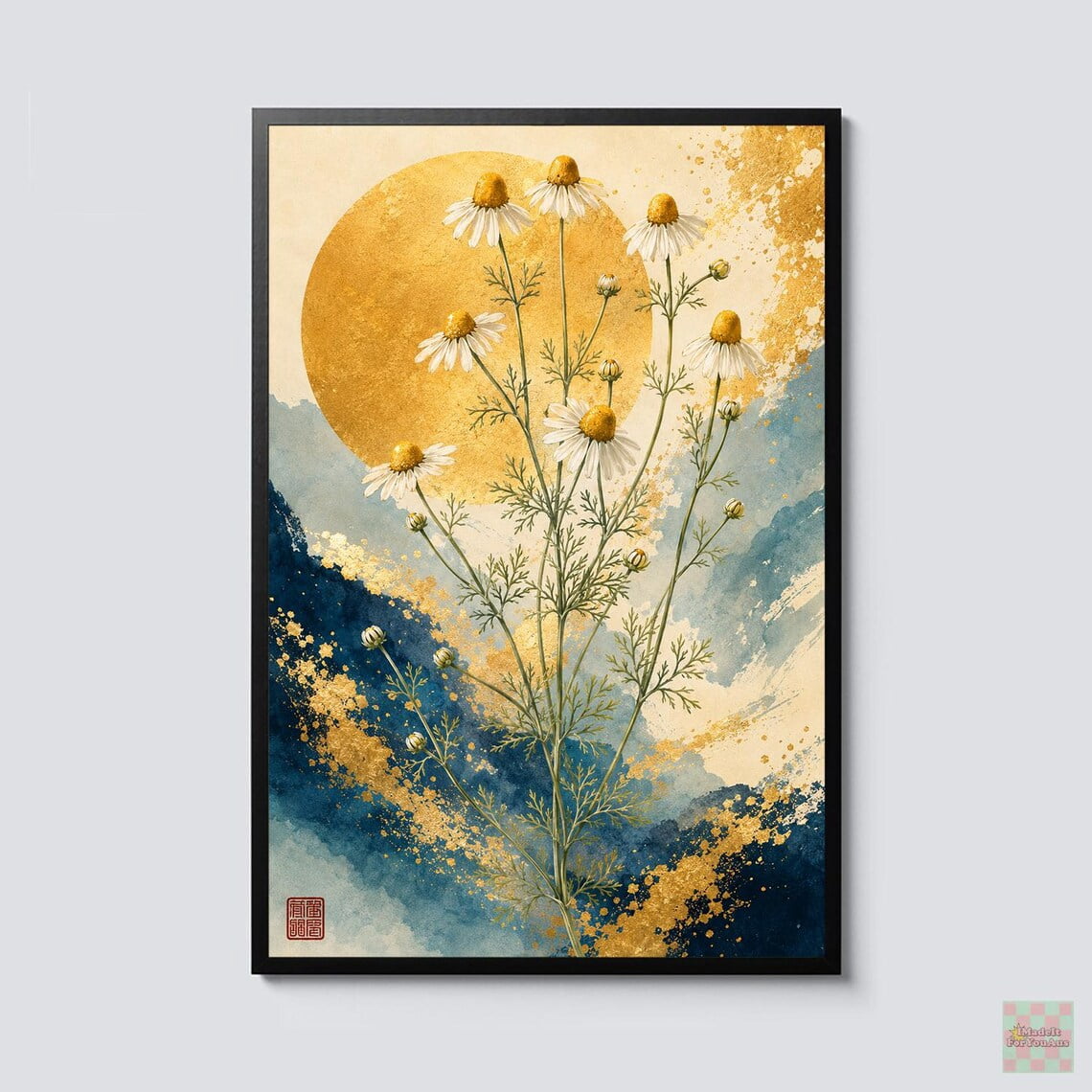 Zen Abe Chamomile Flower Wall Art Print, Zen Botanical Decor - Walmart.com