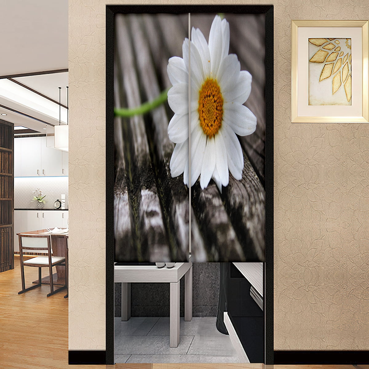 Chamomile Flowers Daisies Print Door Curtain Wild Butterfly Fleurs ...