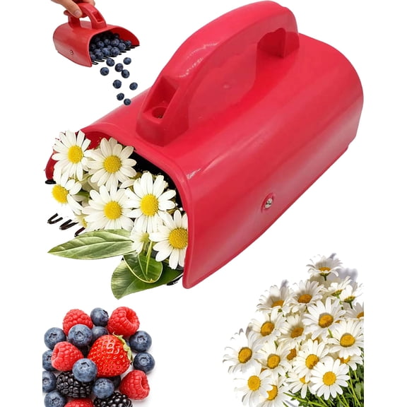 Chamomile Harvester with Metallic Comb, Ergonomic Blueberry Picker Scoop & Berry Harvester Rake, Deep Basin Design Flower Picking Tool for Easier Berry Harvester, 8.5" x 5.4"