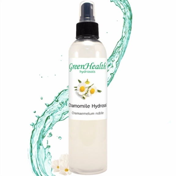 Chamomile Hydrosol - 8 fl oz - Clear Plastic Bottle w/ Black Spray Cap - GreenHealth