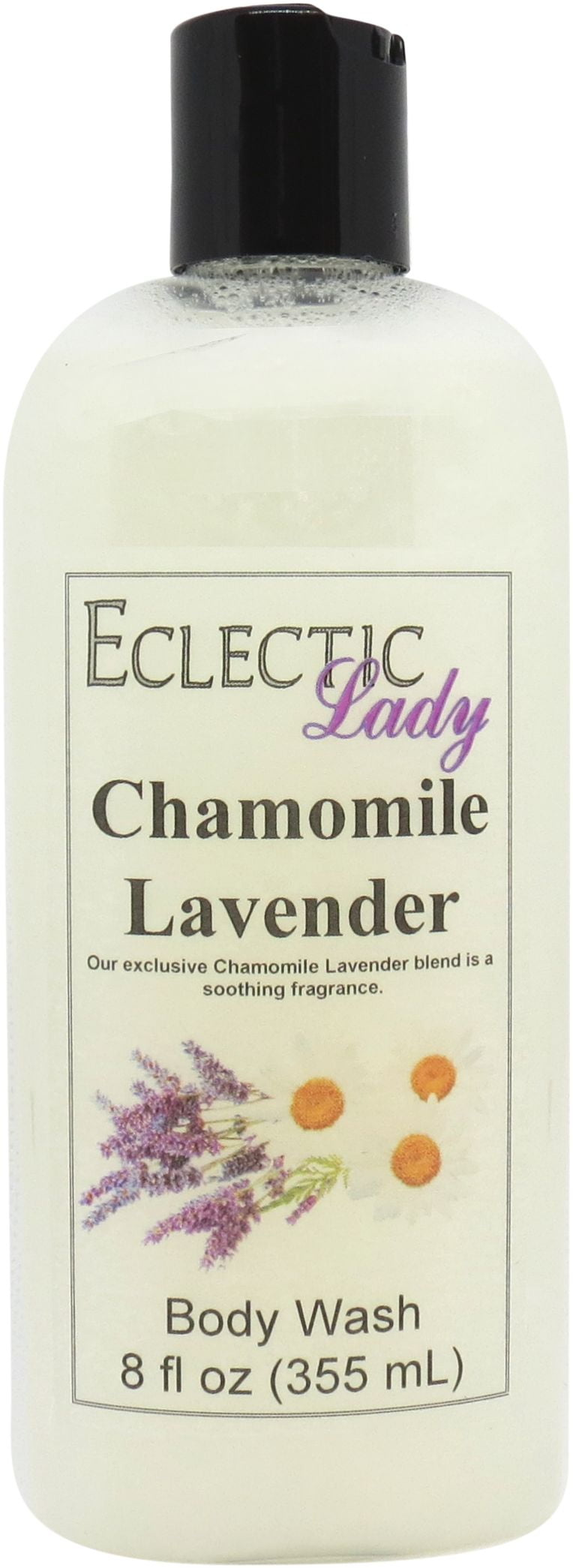 Chamomile Lavender Body Wash by Eclectic Lady, Liquid Shower Gel for Women and Men, 8 Ounces