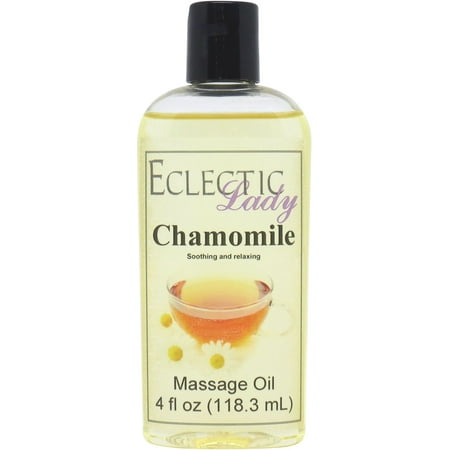 Chamomile Massage Oil by Eclectic Lady, 4 oz, Sweet Almond Oil and Jojoba Oil
