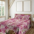 thumbnail image 1 of Ambesonne Chamomile Fitted & Flat Sheet with Sham 3 Pcs Set, Neutral Daisy Pattern, Twin, Magenta Pale Peach, 1 of 1