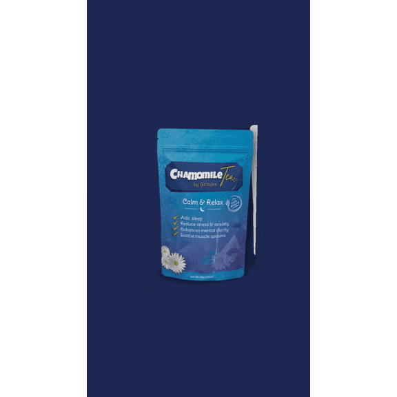 Chamomile Tea by GritSlim | Herbal Tea Caffeine-Free Blend with Lavender Tea | Supports Relaxation, Focus & Sleep | Tea Bags for Loose Leaf Tea Quality | Chamomile Tea Organic