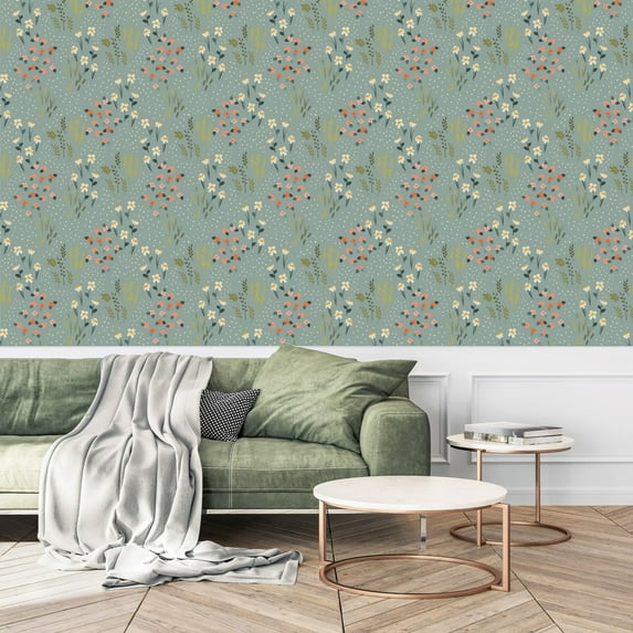 Chamomile Wallpaper Peel-and-Stick - 25"W x 125"H