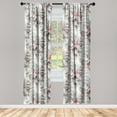 thumbnail image 1 of Chamomile Window Curtains, Pastel Tones Daisy Sketchy Drawing Watercolor Meadow Flowers, Lightweight Decor 2-Panel Set with Rod Pocket, Pair of - 28"x63", Ivory Slate Brown and Salmon, by Ambesonne, 1 of 3