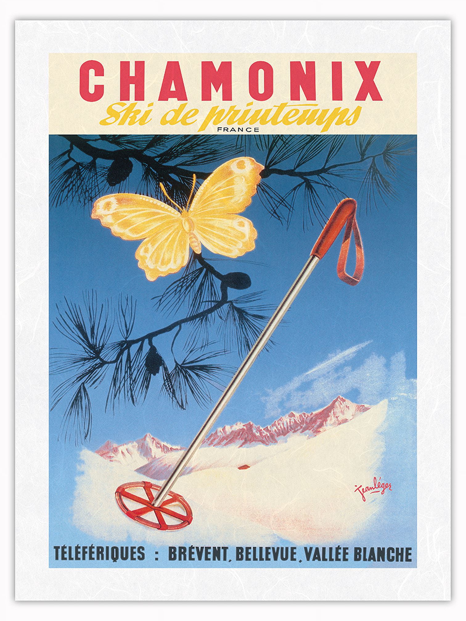 Tirage Argentique Vintage Saut à Ski Chamonix - 13x18 Cm - Circa 1930