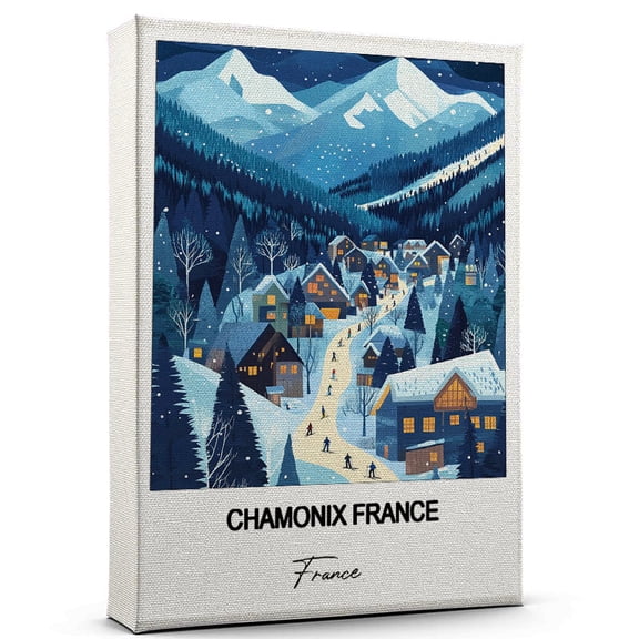 Chamonix France Travel Poster Canvas France Canvas Unique Gift Idea for Home, Office, or Living Space