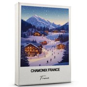 Chamonix France Travel Print on Canvas   France Canvas   Great for Travel Enthusiasts, Perfect for Home & Office Decor