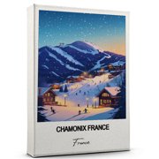 Chamonix France Travel Scenic Canvas Wall Art -France Canvas   Nature-Inspired Print for Bedroom, Living Room, or Office   Travel Gift