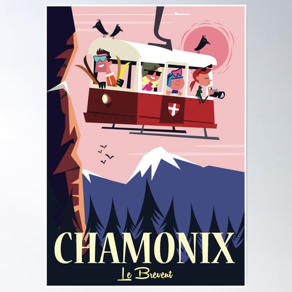 Chamonix Poster Wall Art, Modern Wall Decor, 16x24 UNFRAMED