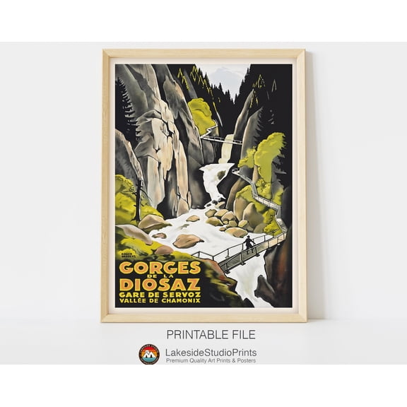 Chamonix Retro Wall Art Vintage Travel Poster | Gallery Wall Home Decor, 12x18 UNFRAMED