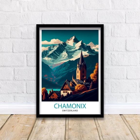 Chamonix Switzerland Travel Swiss Alps Illustration