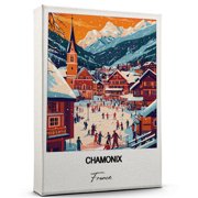 Chamonix Travel Poster Canvas   France Canvas   Unique Gift Idea for Home, Office, or Living Space