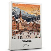 Chamonix Travel Wall Decor   Scenic Travel Canvas Print of France Canvas   Beautiful Gift for Home, Office, or Living Space