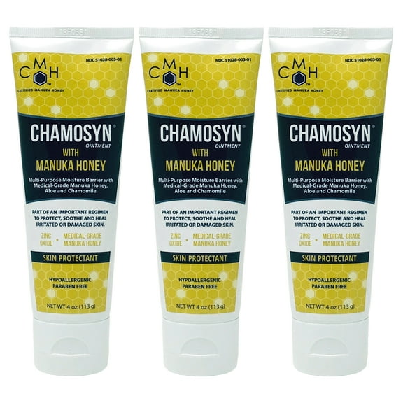 Chamosyn Ointment Skin Protectant w/ Manuka Honey 4 oz - Pack of 3
