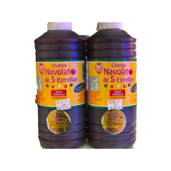 Chamoy Navolato de 5 Estrellas Prune (ciruela )Flavor 1 Liter 2/pack