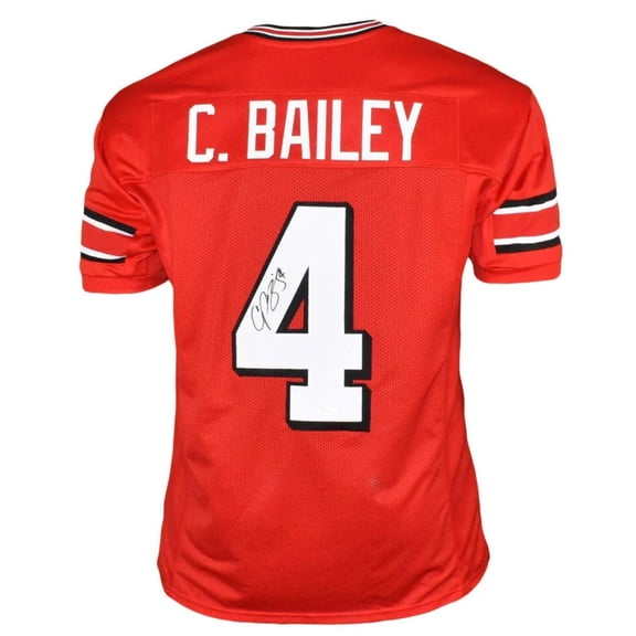 Champ Bailey Autographed Georgia (Red #4) Custom Jersey - JSA