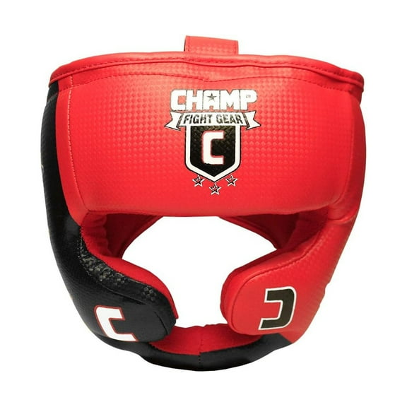 Champ Boxing Head Guard Helmet Face Protector Gear MMA Kickboxing Red/Black Medium