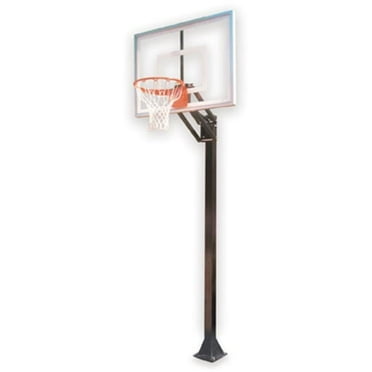Champ III-BP Steel-Acrylic In Ground Adjustable Basketball System, Grey
