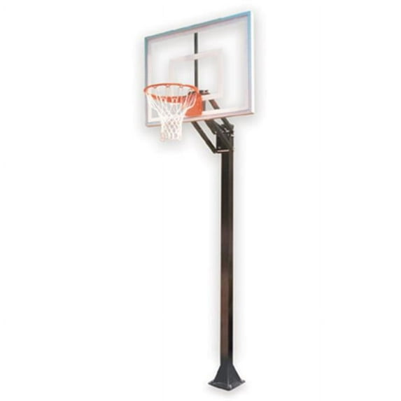 Champ III-BP Steel-Acrylic In Ground Adjustable Basketball System, Scarlet