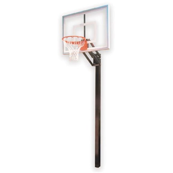 Champ III Steel-Acrylic In Ground Adjustable Basketball System, Brick Red