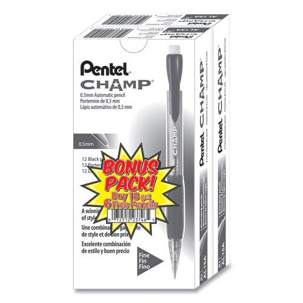 "Champ Mechanical Pencil, 0.5 Mm, Hb (#2.5), Black Lead, Translucent Black Barrel, 24/pack | Bundle of 10 Packs"