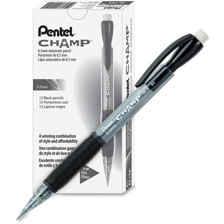 Champ Mechanical Pencil, 0.5 mm, HB (#2), Black Lead, Translucent Gray Barrel, Dozen Champ Mechanical Pencil, 0.5 mm, HB (#2), Black Lead, Translucent Gray Barrel, Dozen