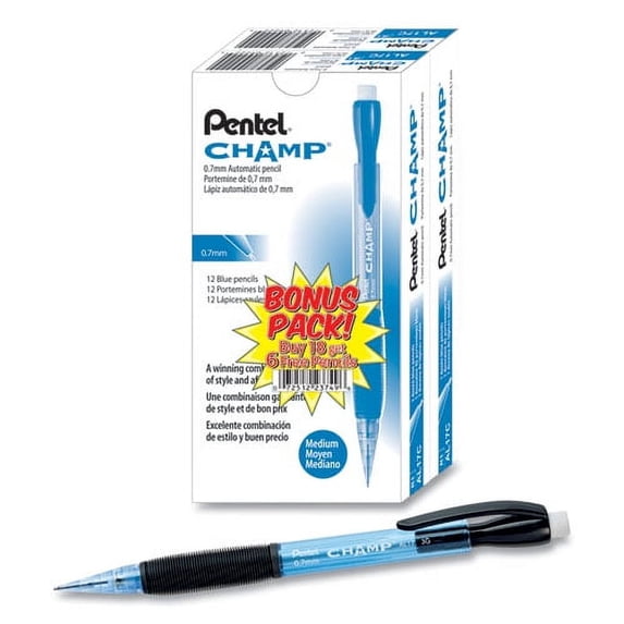 Champ Mechanical Pencil, 0.7 Mm, Hb (#2.5), Black Lead, Blue Barrel, 24/pack | Bundle of 2 Packs