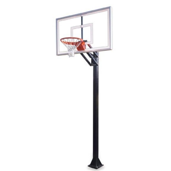 Champ Nitro-BP Steel-Glass In Ground Adjustable Basketball System, Gold