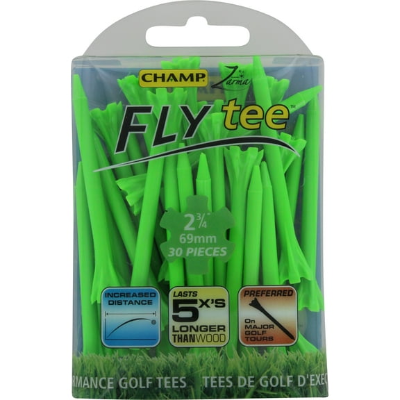 Champ Zarma FLYtee 2.75 inch, Plastic Golf Tees Lime Green, 30 Count