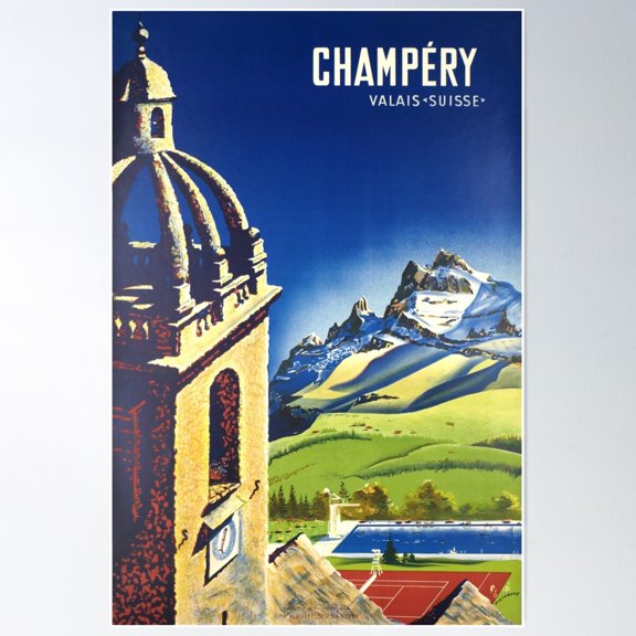 Champéry, Valais ,Suisse,Travel Poster Wall Art, Modern Wall Decor For Living Room Bedroom, 8x12 UNFRAMED