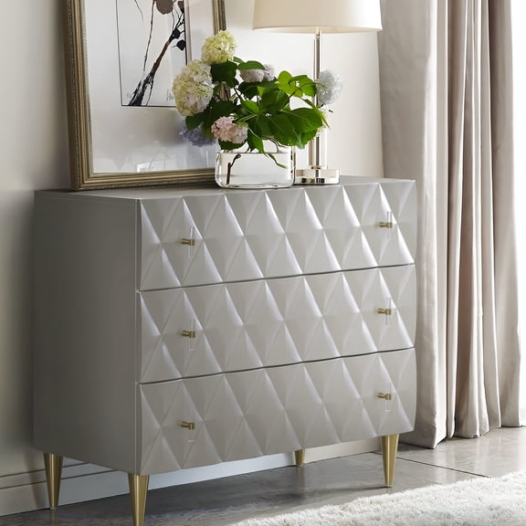 Champagne 3 - drawer console with drawers | Sturdy support, keep items neat in living area