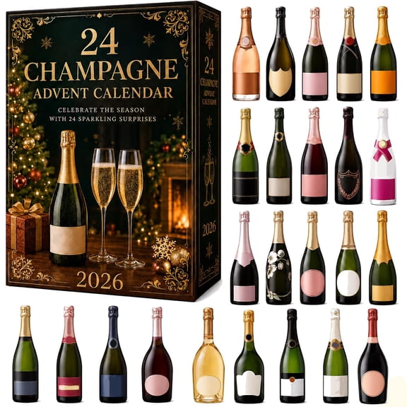 Champagne Advent Calendar, 24-Day Holiday Countdown Calendar