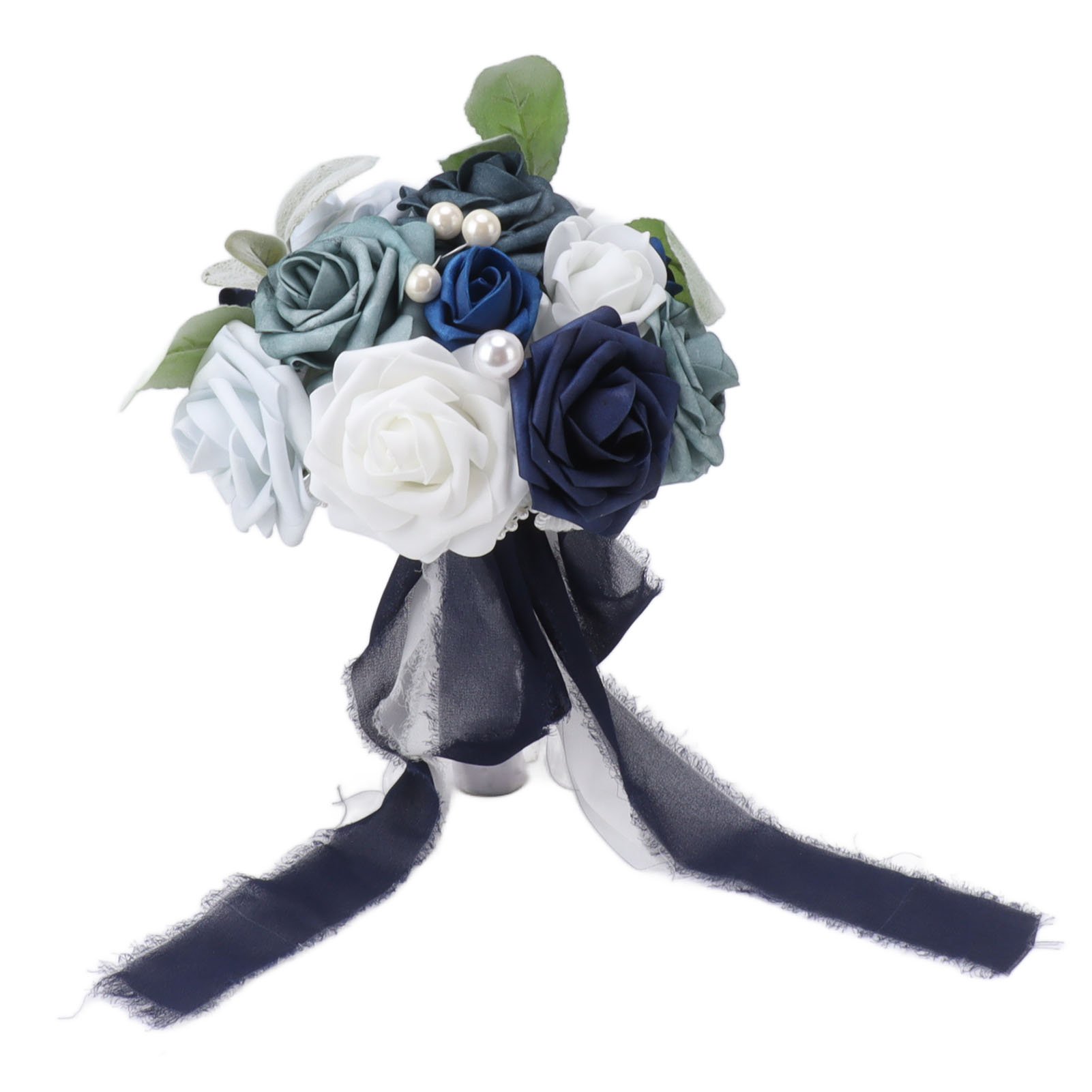 Champagne Artificial Roses Wedding Bouquet Vivid Color Holding Flowers