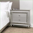 thumbnail image 1 of Champagne Bedroom Nightstand with 2 Drawers & Sparkling Trim, 1 of 7