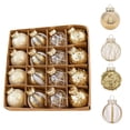 thumbnail image 1 of Champagne Black and Gold Christmas Ball Set with 16 Pieces, Christmas Tree Ornaments with Delicate Patterns, Perfect for Home Party Decoration and Festive Atmosphere Creation, 1 of 6