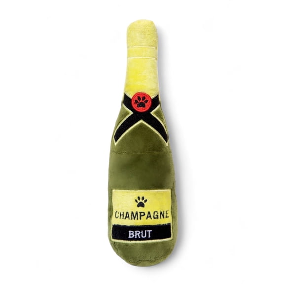Glow Pups Squeaky & Plush Dog Toy Champagne Bottle