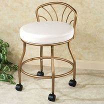 Champagne Bronze Flare Back Powder Coat Steel Cushioned Vanity Chair