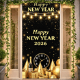 thumbnail image 1 of Champagne Celebration Banner New Year Party Backdrop Glittering Design Golden Theme for New Year Party Holiday Celebration Indoor Event, 1 of 9