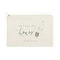 thumbnail image 1 of Champagne Celebration Matron of Honor Personalized Cotton Canvas Cosmetic Bag, 1 of 4