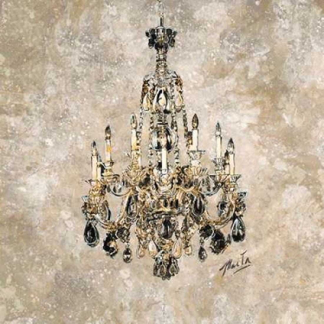 Champagne Chandelier Canvas Art - Marta G Wiley (24 x 24)