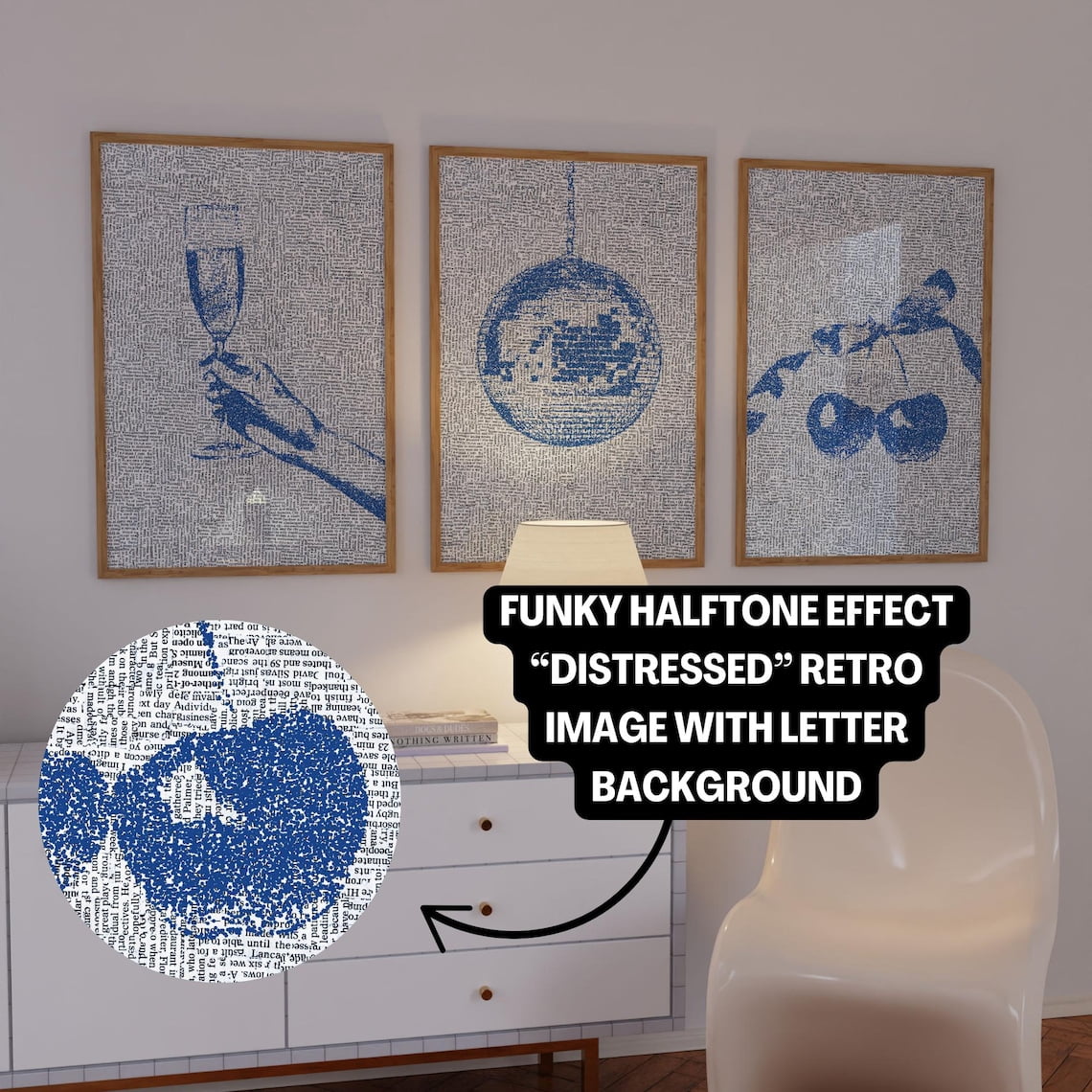 Champagne Cherry Disco Ball Wall Art Prints Set Of 3, Funky Dorm Decor ...