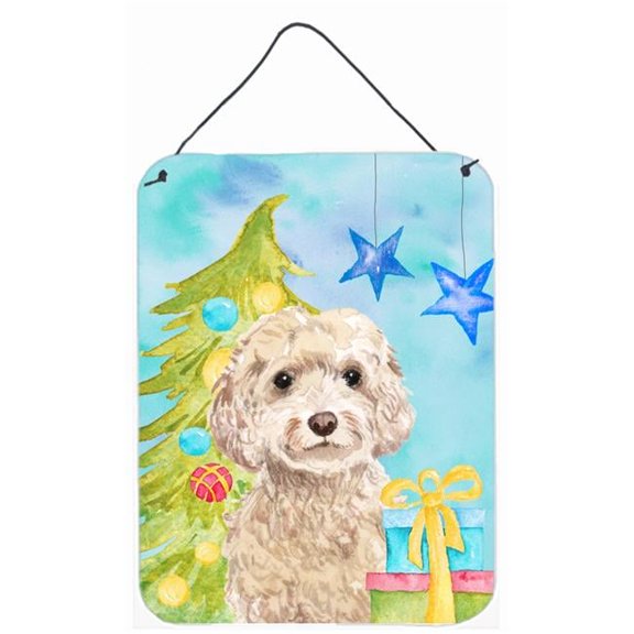 Champagne Cockapoo Christmas Wall or Door Hanging Prints