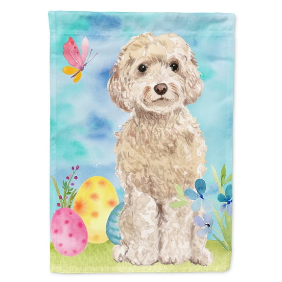 Champagne Cockapoo Easter House Flag