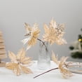 thumbnail image 1 of Champagne Color Christmas Tree Decoration Flower Handmade Flannel Ornament with Elegant Design for Holiday Display and Festive Home Decor for Seasonal Celebrations, 1 of 6